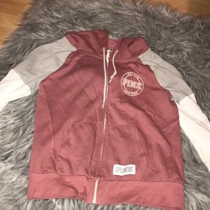Victoria secret pink colourblock zip up hoodie